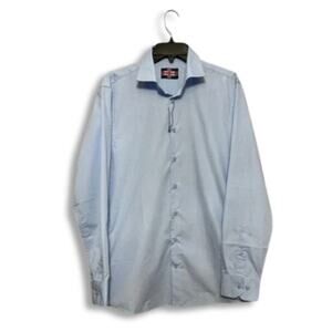 Soul Of London Dress Shirt Button Front Closure Collared Breathable Blue M NWT